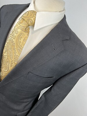 #ad JOS A BANK Signature Gold Men’s Glen Check Stitch Lapel Wool Suit 44 S 38 X 28