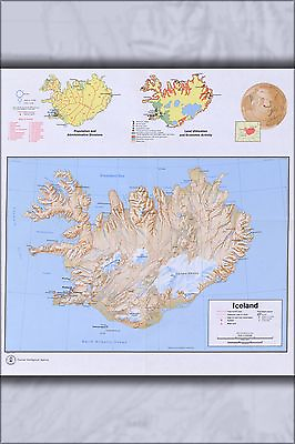 #ad #ad Poster Many Sizes; Cia Map Of Iceland 1973