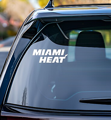 #ad Miami Heat Vinyl Decal Car Truck Vehicle Window Wall Sticker White v2