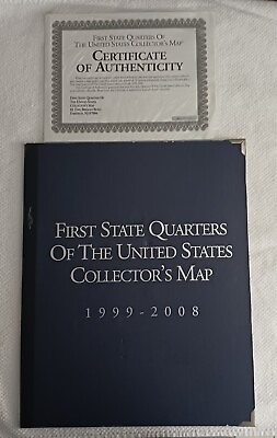 #ad #ad FIRST STATE QUARTERS OF UNITED STATES COLLECTOR#x27;S MAP 1999 2008 COMPLETE w COA