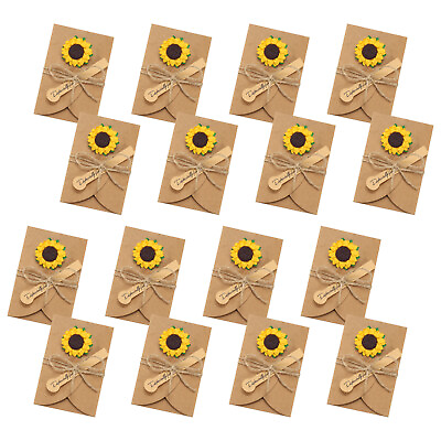 #ad 4quot;x3quot; Dried Flowers Greeting Cards 50pcs Sunflower Handmade Blank Note Card