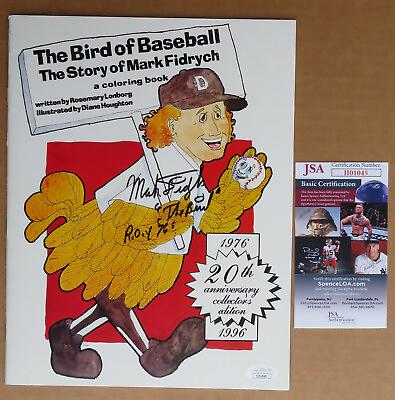 Mark Fidrych autographed signed Coloring Book with JSA COA ROY 1976