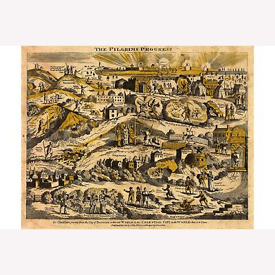 #ad #ad Illustration Map of The Pilgrim#x27;s Progress 1813
