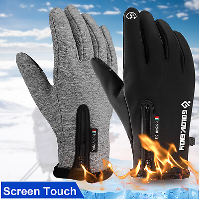 #ad 10℃ Waterproof Winter Warm Ski Gloves Thermal Touch Screen Motorcycle Snow Men