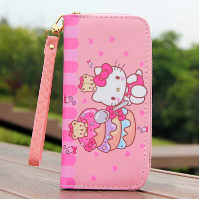 #ad Cute Girl Hello Kitty Wallet Purse Clutch Card Holder Handbag 6quot; Phone Bag Strap