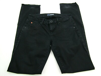 #ad Hudson Jeans Womens Size 27 Black Denim Zipper Button Pockets Straight Bootcut