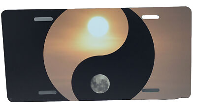 #ad License Plate Yin Yang With Sun amp; Moon Zen Unique Auto Truck car tag Aluminum
