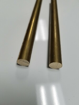 2 Pieces 1 2quot; C360 BRASS SOLID ROUND ROD 12quot; long New Lathe Bar Stock 1 2 Hard