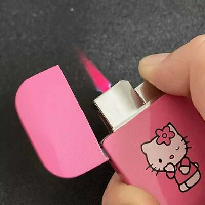 Hello Kitty Pink Flame Lighter Ultra Thin Sparkly Case Cute Gift Valentines