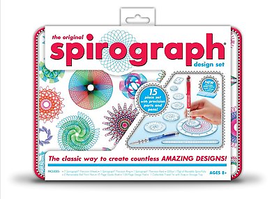 #ad Spirograph Design Tin Set Original Super Deluxe Kahootz Toy Kids Art Case Travel