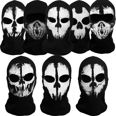 Tactical Balaclava Skeleton Ghost Skull Full Face Mask Windproof Ski Halloween