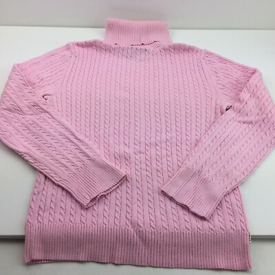 American Living Womens Pink Cable Knit Turtleneck Sweater Size Large
