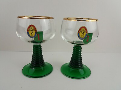 Vintage US Army 1st Infantry Division Victory Wine Cordial Luminarc Glasses TWO