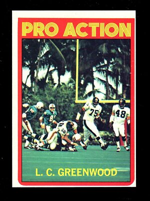 #ad 1972 TOPPS #257 PRO ACTION L.C. GREENWOOD PITTSBURGH STEELERS EXMT