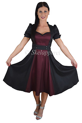 #ad #ad Vintage 60#x27;s Queen of Hearts Two Tone Burgundy and Black Satin Dress