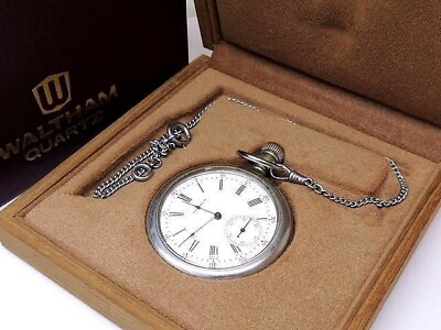 Junk Waltham Royal Vintage Pocket Watch Manual Wind Silver Open Face Swiss Box