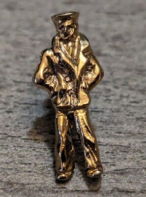 #ad #ad United States Navy Memorial Lone Sailor Gold Commemorative Military Lapel Pin