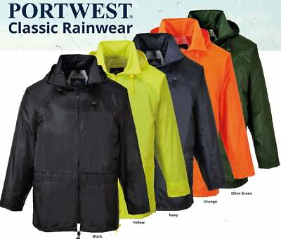Portwest US440 Classic Waterproof Rain Jacket w Sealed Seams amp; Adjustable Hood