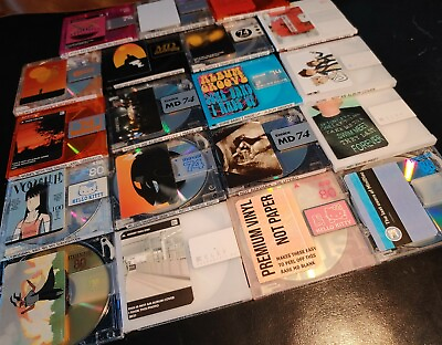 90 Printable Pre Cut Inkjet Glossy Vinyl Minidisc Labels Face Label and Spine