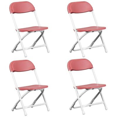 Kids Plastic Folding Chairs Preschool Daycare Playroom Children#x27;s Chair 4 Pack