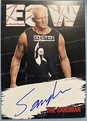 ECW Sandman auto card signed wwe aew hak wcw