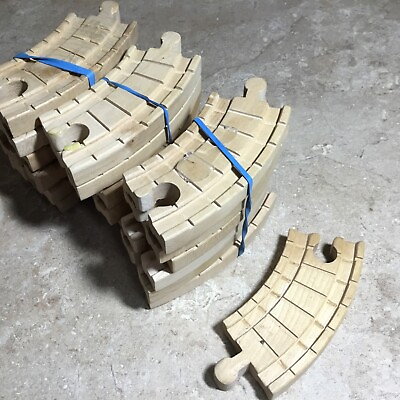 #ad 19 Pieces Wooden Thomas Train Clickety Clack 3 1 2 Inch Curved Tracks
