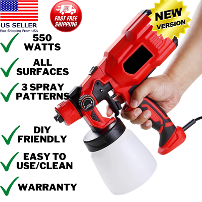 #ad Paint Sprayer Gun Airless Power Electric 550W Home Outdoor Wall Handheld Spray
