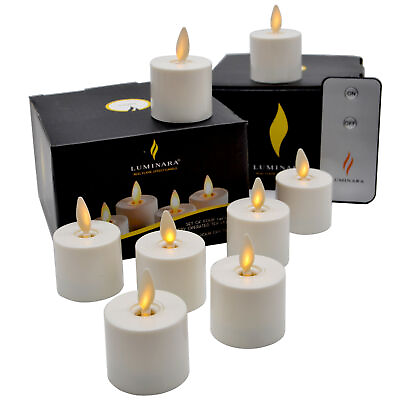 Luminara Flameless Moving Flame Tealight Candles Ivory Remote Tea Light 2 4 6 8
