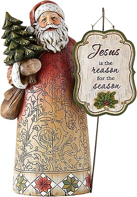 #ad Joyful Jesus is The Reason for The Season Santa Claus Figurines