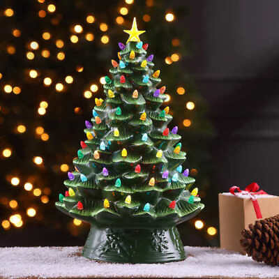 Mr. Christmas 18quot; Nostalgic Ceramic Green LED 90 Bulb Christmas Tree NEW