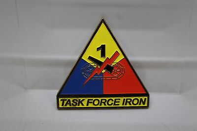 #ad US Army 1st Armored Division Task Force Iron Challenge Coin Used