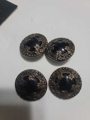 #ad Antique Buttons Ornate Pierced 1quot; Rare Matched Set of 4 sewing