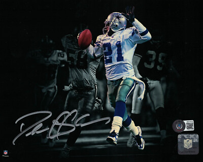 Deion Sanders Autographed Signed Dallas Cowboys 8x10 Photo Beckett 35847