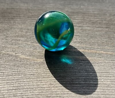 Marble Handmade Teal amp; Green Handmade Glass Marble “Free Shipping”