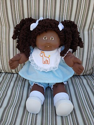 Cabbage Patch Kid HTF AA African American Brown Double Popcorn Clothes