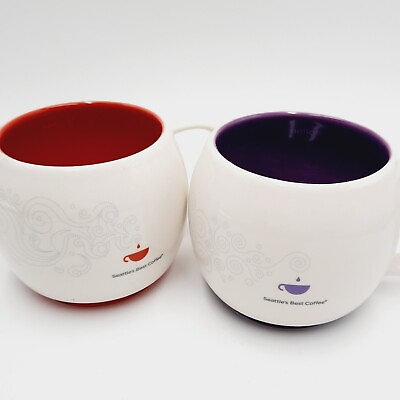 Seattle#x27;s Best Coffee 2011 Hello Set White Purple Red Stackable Coffee Cup Mug
