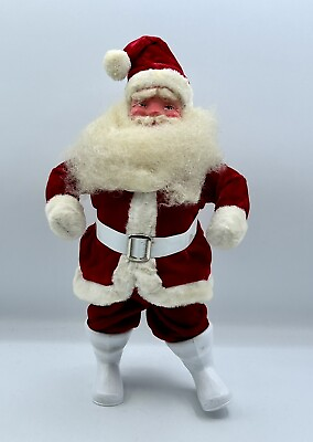 #ad Vintage 14quot; Harold Gale Figure Doll Santa Claus Red Velvet Suit Mohair Beard
