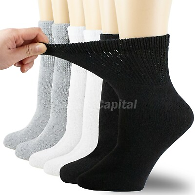 #ad For Womens Mens Non Binding Top Circulatory Diabetic Cotton Low Cut Ankle Socks