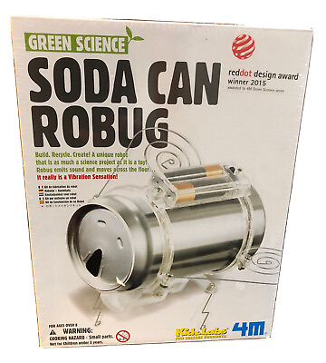 GREEN SCIENCE SODA CAN ROBUG BUILD A ROBOT🎁KIDZ LABS SCIENCE KIT TOYSMITH 4
