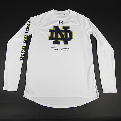 #ad Notre Dame Fighting Irish Under Armour Long Sleeve Shirt Men#x27;s White Used