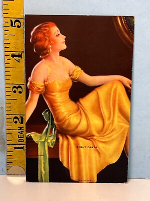 Vintage Rolf Armstrong Pinup Mutoscope Litho Exhibit Card quot;Right Dressquot;