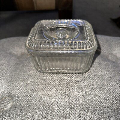 Vintage Glass refrigerator dish with lid