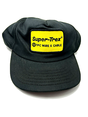 Vintage Super Trex TPC Wire Cable Hat Cap Snapback Black 323D
