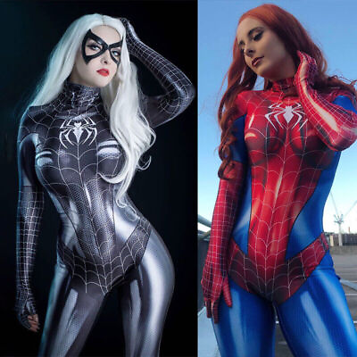 #ad #ad Womens Spiderman Cosplay Costume Elastic Dresses Fancy Tights Zentai Bodysuit
