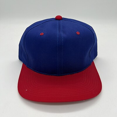 #ad Vintage 90s Youngan Blue Red Two Time Twill Blank SnapBack Hat Custom