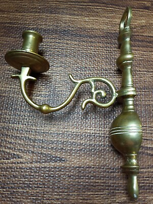Vintage Solid Brass Wall Candle Holder Sconce 11quot;