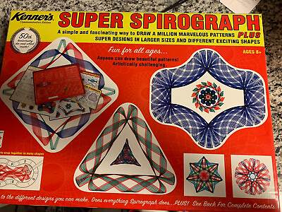 Kenner#x27;s Super Spirograph 50th Anniversary Edition Never Used Missing Eraser