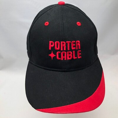Porter Cable Hat Cap Adjustable OSFM Power amp; Pneumatic Tools Black Red
