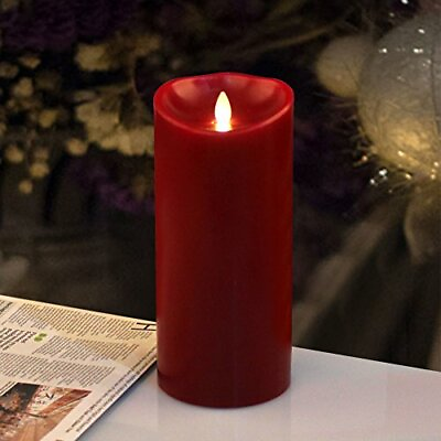 Luminara Flameless Scented LED Candle Dancing Wick Pillar with Remote 7inch