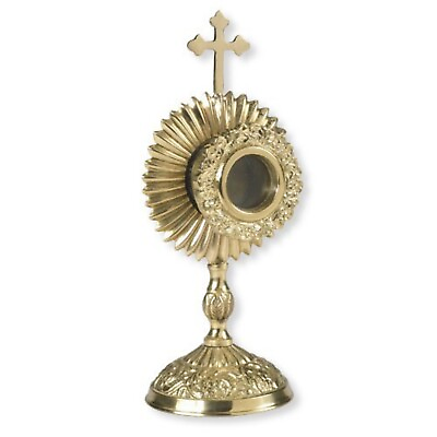N.G. Brass Round Personal Reliquary Catholic Relic Holder 6 1 4 Inch